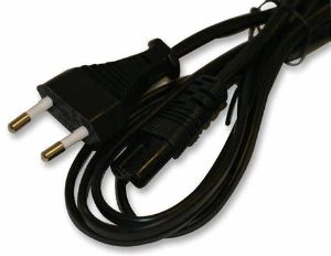2 Pin Euro Plug to IEC C7 Black 2m