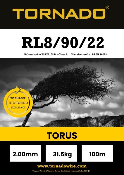 Torus Stiff Stay RL8/90/22 Light High Tensile Sheep 100m